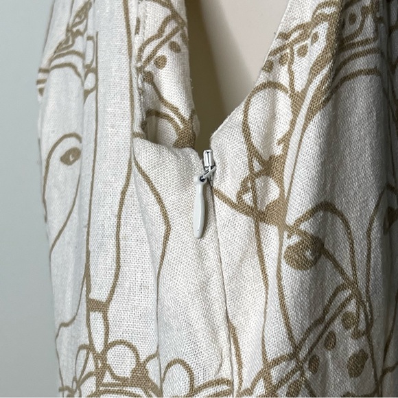 Farm Rio linen blend cream and gold frida Khalo tribute print mini dress sz M - Picture 7 of 10